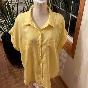 NYDJ Yellow Women's Button Down Shirt